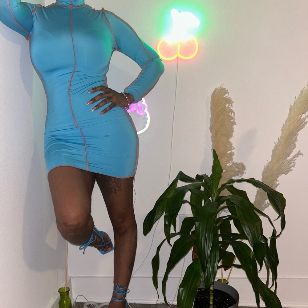 Blue seam dress